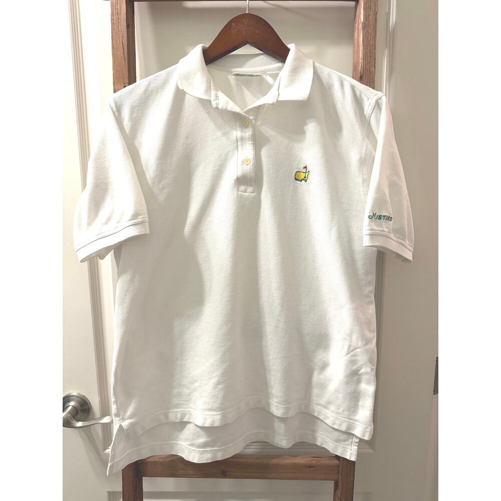 Vintage Masters Augusta National Golf Polo Shirt White Embroidered Logo - small